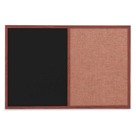 United Visual Products Slim Style Indoor Enclosed Corkboard, 36 UV504SCH-BLACK-CINNABA